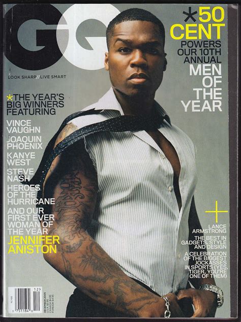 GQ 50 Cent Lance Armstrong Vince Vaughn Kanye West Jennifer Aniston 12 2005