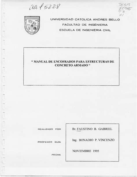 Manual De Encofrados Para Estructuras De Concreto Armado Jose Antonio