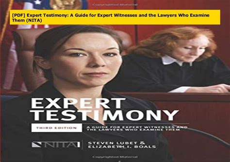 [PDF] Expert Testimony: A Guide for Expert Witnesses and the Lawyers