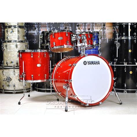 Yamaha Absolute Hybrid Maple 4pc Drum Set Red Autumn Dcp