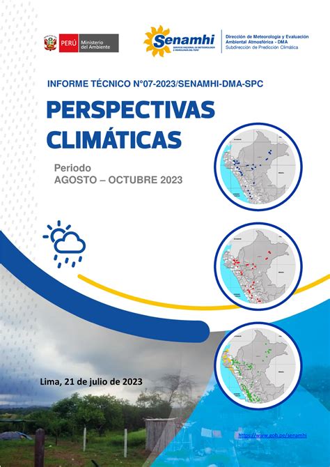 Informe Tecnico N°07 2023 Senamhi Dma Spc Gobsenamhi Periodo Agosto Octubre 2023 Dirección