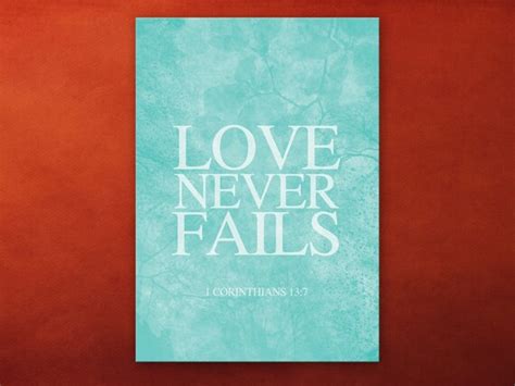 Bible Verse Love Never Fails Printable Art by InspirationalQuote