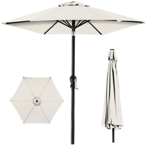 Best Choice Products 10 Ft Market Tilt Patio Umbrella In Ivory Sky6709 The Home Depot