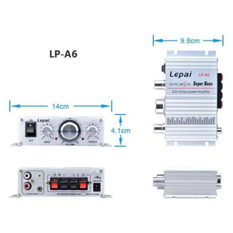 Jual Lepy Hifi Mini Stereo Amplifier Treble Bass Booster A V Lp A