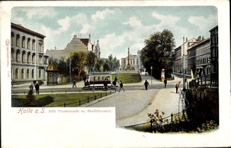 Ansichtskarte Postkarte Halle An Der Saale Alte Promenade Mit