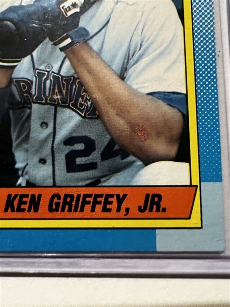 1990 Topps KEN GRIFFEY JR All Star Rookie 336 Bloody Scar ERROR OPEN