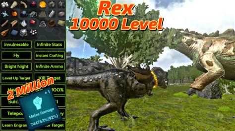 Ark Mobile Taming Rex 2 Million Mele Damage 10000 Level