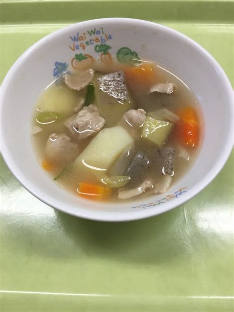 【保育園給食】野菜たっぷり豚汁 By 長野県おたり村 【クックパッド】 簡単おいしいみんなのレシピが394万品