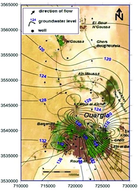 Piezometric map of the Phreatic aquifer | Download Scientific Diagram