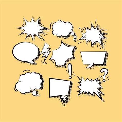 Comic Speech Bubble Set Design Vector Illustration 13280543 Vector Art