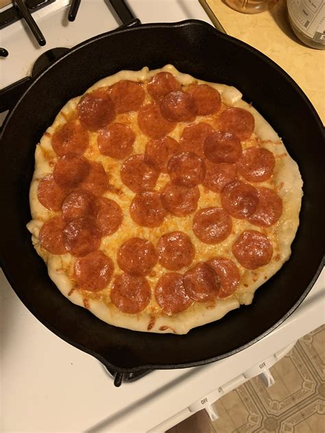 First gluten free crust pizza... : r/castiron