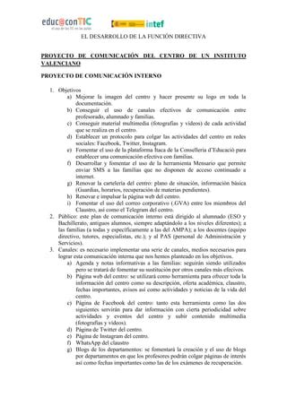 Plan De Comunicaci N De Centro Valenciano Pdf