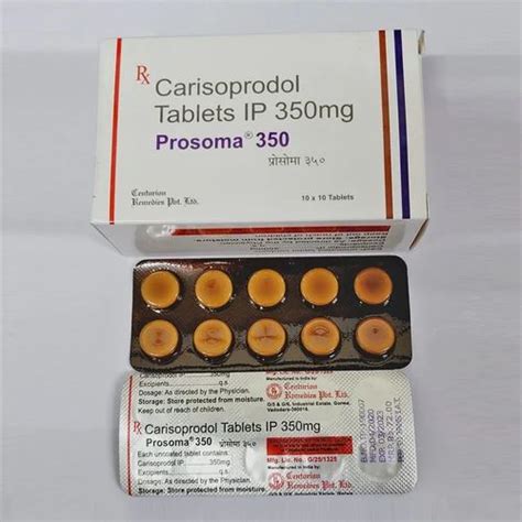 Prosoma Carisoprodol Tablets Centurion Laboratories Treatment