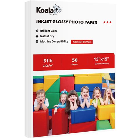 Koala Premium Photo Paper High Glossy 13X19 Inches 61lb Heavyweight