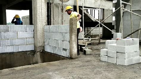 Aac Block Work Amazing Construction Laying Aac Block Work Procedure