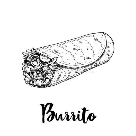 Breakfast Burrito Drawing : This breakfast burrito with beans, tofu ...