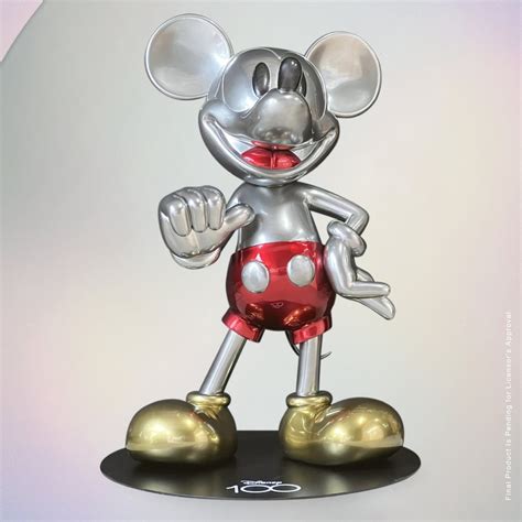 Disney 100th Anniversary Platinum Mickey Mouse Life Size Statue| LM ...