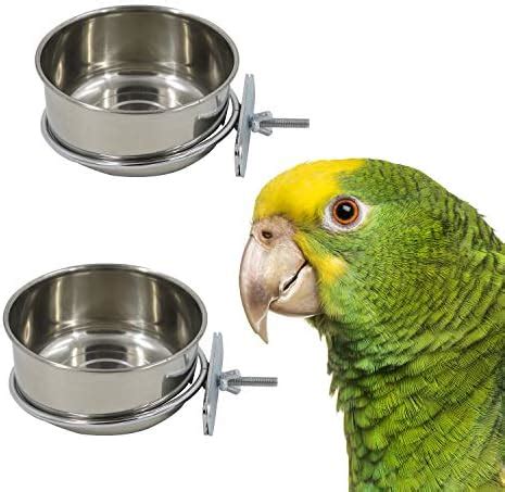 Amazon Pack Bird Cage Seed Feeder Pet Food Water Bowl Stainless