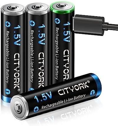 CITYORK Batterie Ricaricabili Agli Ioni Di Litio AAA 1 5 V AAA