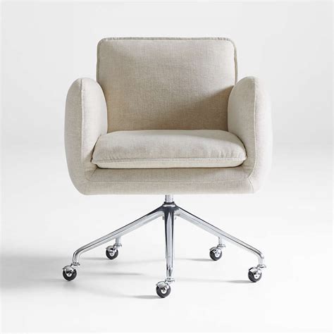 Jens Plush Ivory Office Chair + Reviews | Crate & Barrel