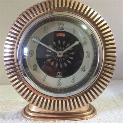 Vintage S Equity Empire Made Art Deco Retro Hypnotic Windup Alarm