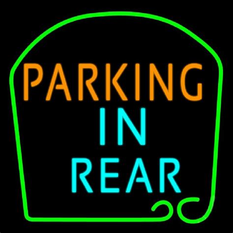 Custom Parking In Rear Neon Sign USA – Custom Neon Signs Shop – Neon Signs USA