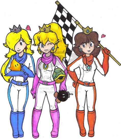 Mario Kart Girls Fan Art Rosalina Peach And Daisy Nintendo Girls