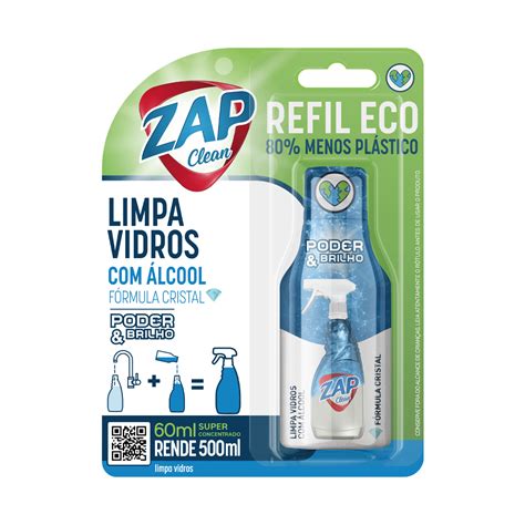 Refil Eco Limpa Vidros Zap Clean Poder Brilho Ml Soin Sociedade