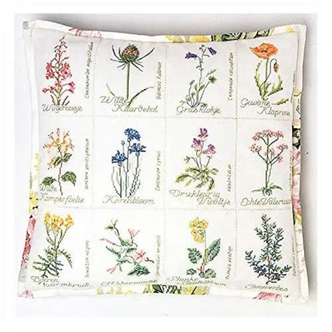 Thea Gouverneur Kit De Point De Croix Compt Coussin Fleur Sauvage