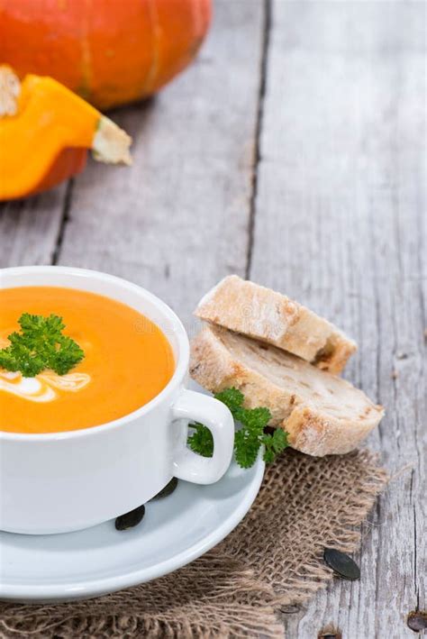 Bowl Of Pumpkin Creme Soup Stock Photo Image Of Traditional