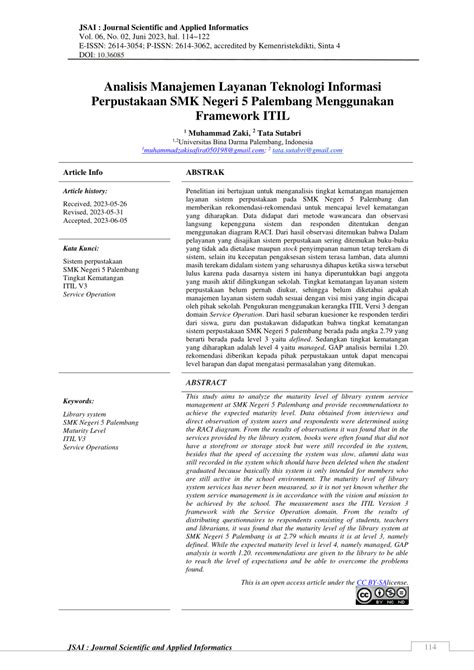 Pdf Analisis Manajemen Layanan Teknologi Informasi Perpustakaan Smk