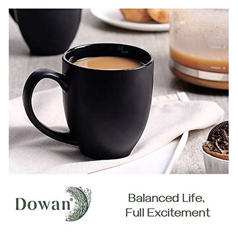 Dowan Coffee Mugs Black Coffee Mugs Set Of 6 16 Oz Ceramic Coffee Cups With Large Handles For