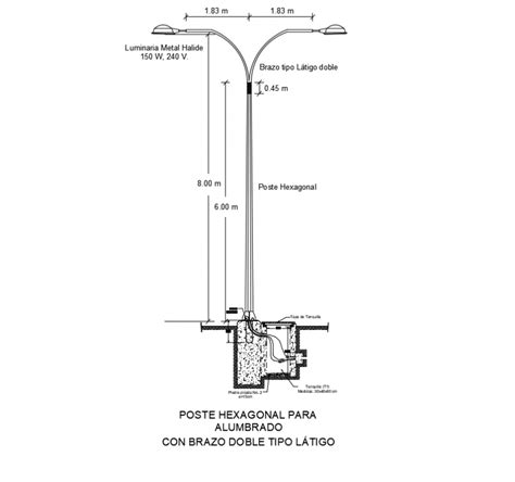 2 d cad drawing of street light elevation auto cad software - Cadbull