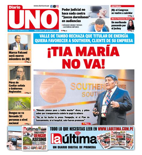 Edición Del 27 De Febrero De 2024 Diario Uno