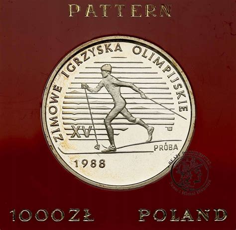 PRÓBA srebro 1000 złotych 1987 Zimowe Igrzyska Olimpijskie archiwum