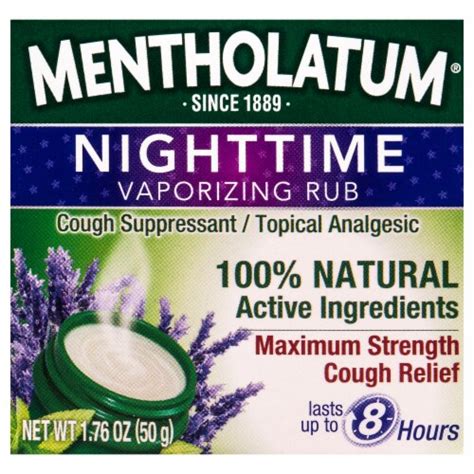 Mentholatum® Maximum Strength Nighttime Vaporizing Rub Cough Relief, 1. ...