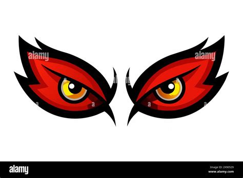 Red And Black Devil Eyes With Flames In A Graphic Design Fiery Eyes