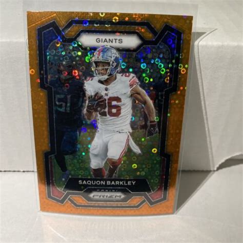 Saquon Barkley Prizm Football Orange Disco Prizms Card Ebay