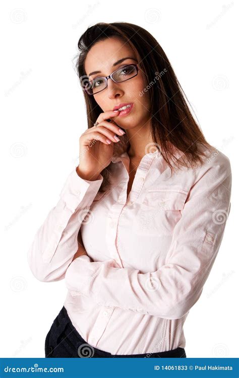 Thinking Business Woman Stock Image Image Of Business 14061833