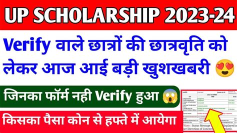 Up Scholarship Status 2023 24 Up Scholarship Kab Tak Aayega 2024 Up