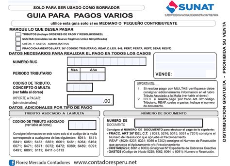 Descarga Ahora la Guía de Pago Varios de SUNAT Florez Mercado Contadores