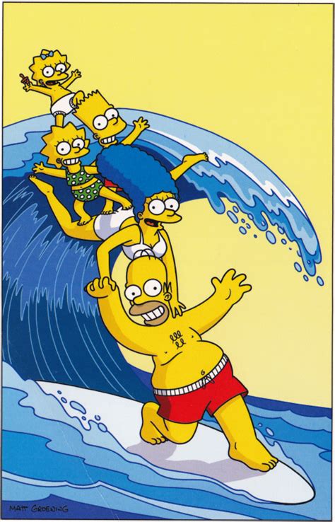 Simpsons surfing postcard postcards – Artofit