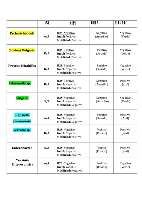 Bater As Bioqu Micas Para Enterobacterias Identificaci N