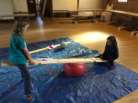 See Saw Painting Child Made See Saws From Board And Balls We Taped