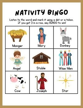 Nativity Bingo by Mimi's Store | TPT