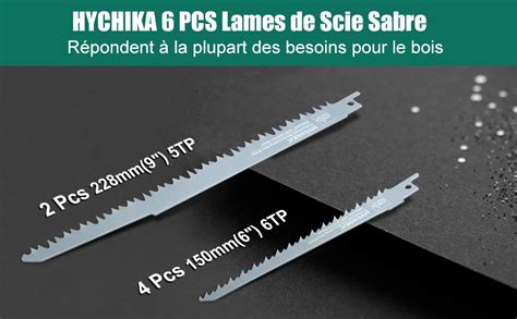 HYCHIKA Lame Scie Sabre 6pcs Lames De Scie Sabre Pour Bois Bambou