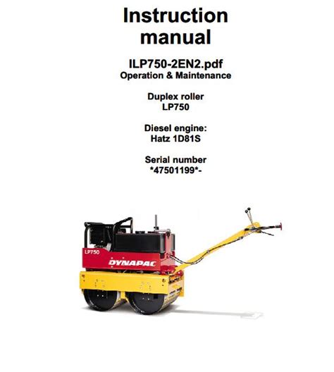 Dynapac Light LP750 Parts Operation Maintenance Manual PDF