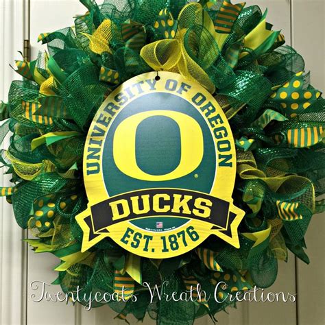 University Of Oregon Ducks Deco Mesh Wreath By Twentycoats Wreath