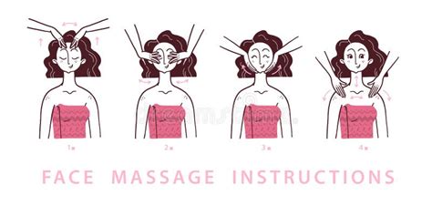 Steps Face Massage Vector Stock Illustrations 146 Steps Face Massage