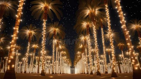 Fairy palm tree lights stock image. Image of whimsical - 319400589